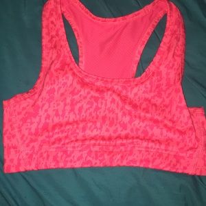 Pink sports bra